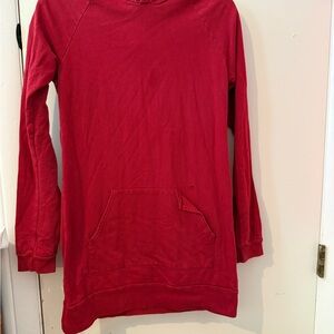 American Apparel Red Crew Neck Long Sleeve Dress